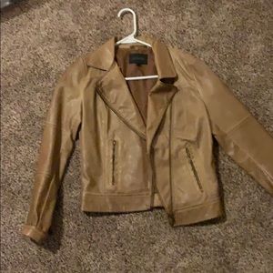 Blu Pepper Tan Faux Leather Moto Jacket